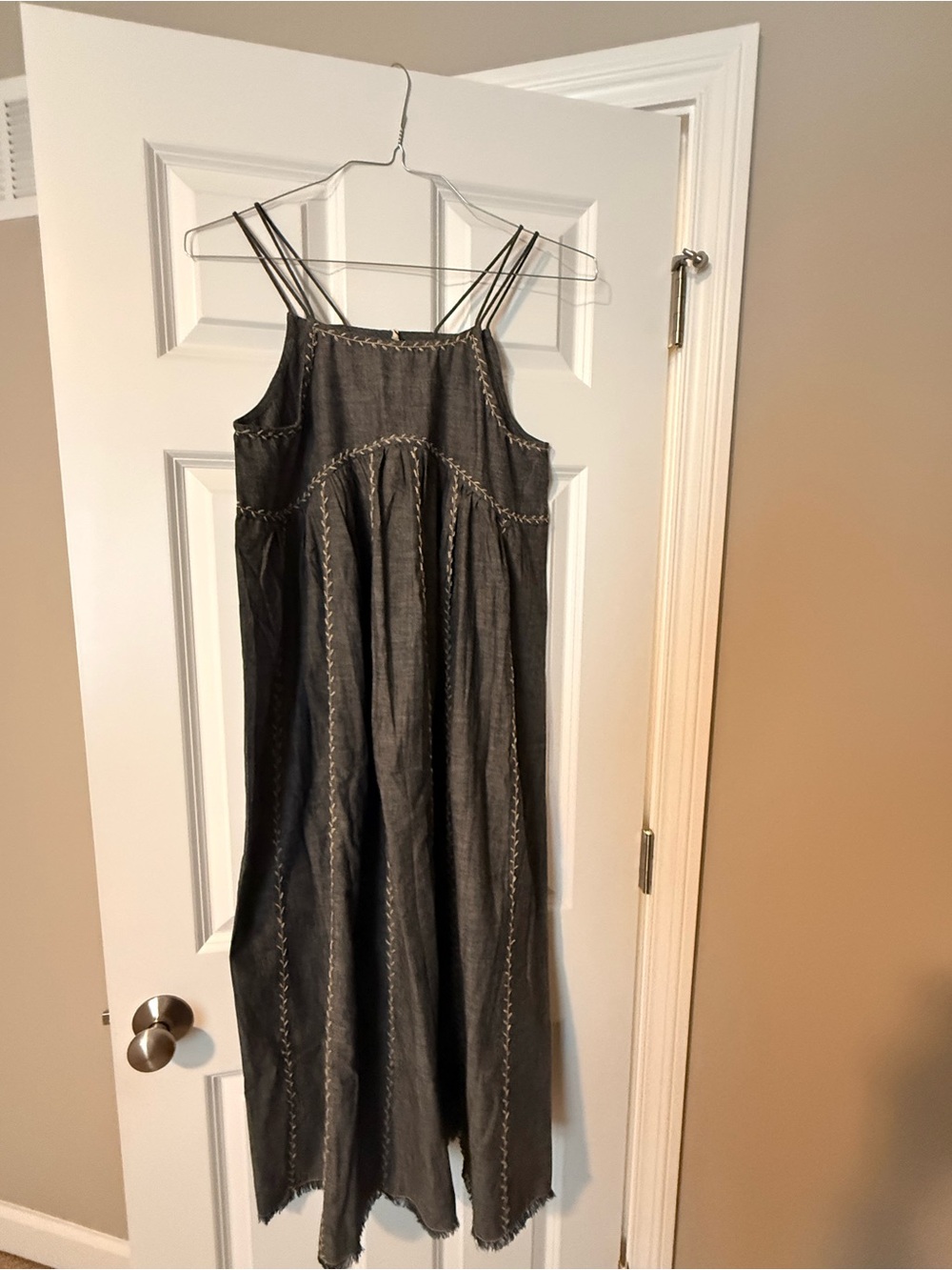 NATURAL LIFE Blue Chambray Spaghetti-Strap Maxi Dress - Picture 4 of 5